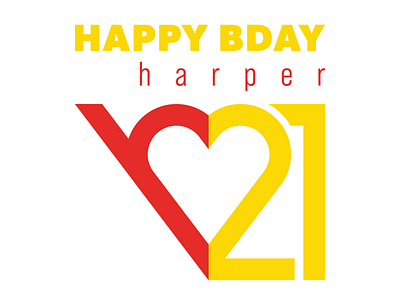 Harper - 21st Bday 21 bday bday card