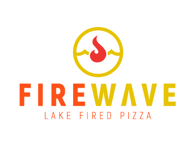 FireWave Pizza - Logo concept dough eat fire food pizza surf wakeboard wave waves