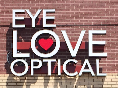 Eye Love Optical Sign eye glasses logo love optical sign