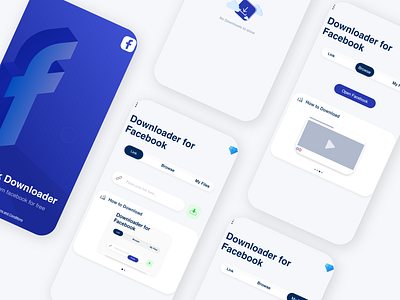 UI/UX: Facebook Video Downloader 3d animation branding design graphic design icon illustration logo motion graphics typography ui ux vector