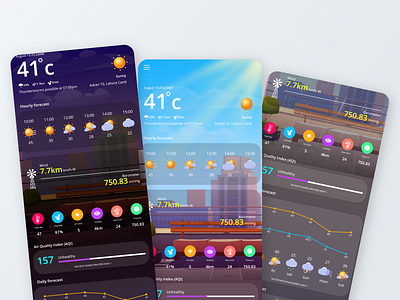 UI/UX: Weather App 3d animation branding design graphic design icon illustration logo motion graphics typography ui ux vector