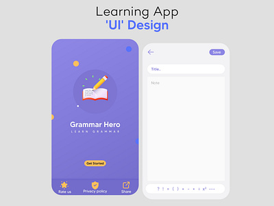 Learning app UI branding graphic design ui