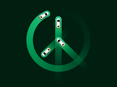 Peace symbol for Motherland Defenders Day 🕊☮️ auto automative branding clean connected car design illustration smart car vector