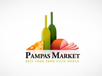 PAMPAS MARKET branding colorfull illustration logo