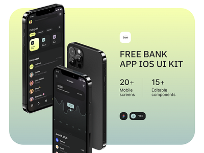 Free Bank App iOS UI Kit app bank bank app bankapp black chart digital freebie freeuikit graphick mobile schedule ui uikit ux