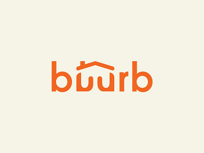 Buurb buurb connecting flatdesign logo neighbors orange subtle