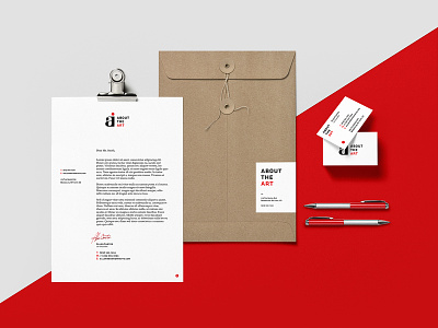 About The Art art branding identity journalism magazine print red stationery uk webzine