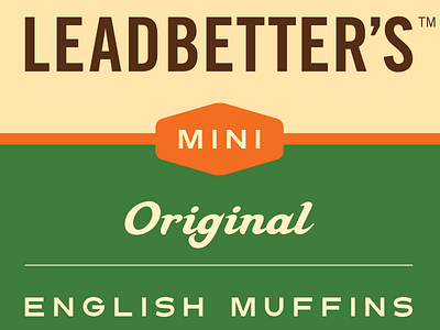 Leadbetter's Mini English Muffin Packaging clean color food packaging graphic design logo design minimal packaging