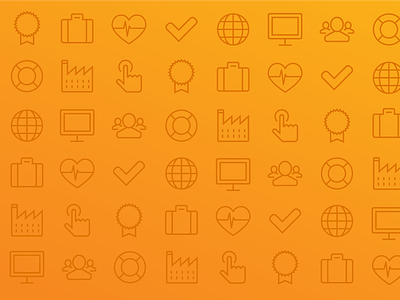 Icon Pattern flat design graphic design iconography icons minimal orange outline pattern