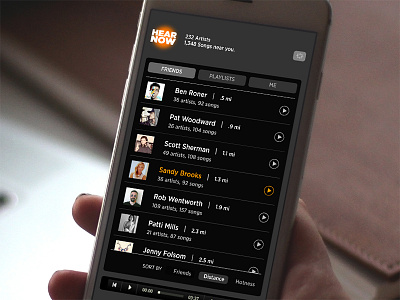 Hear Now iPhone App - List View brand branding identity iphone app logo mobile ui design ux design