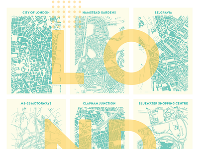 London City Grids Poster (WIP) city grid color figure ground map poster typography