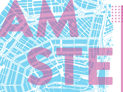 Amsterdam City Grid Poster (WIP) city grid color figure ground map poster typography