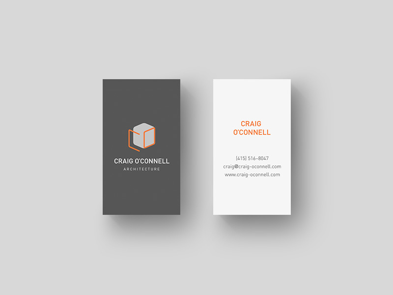 Craig O'Connell Architecture Brand Identity business cards minimal cube identity branding logo din architect architecture
