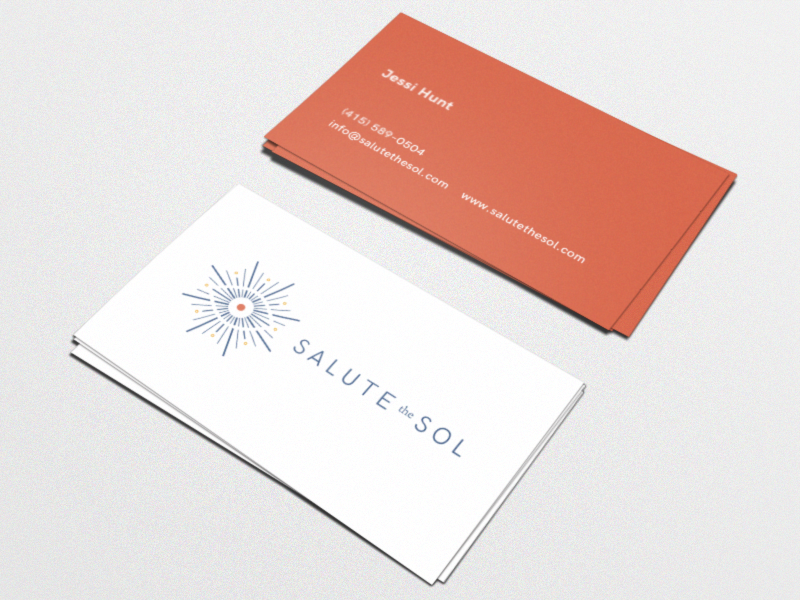 Salute the Sol Business Cards coach lifestyle coaching business cards hk grotesque sun logotype logo identity brand branding