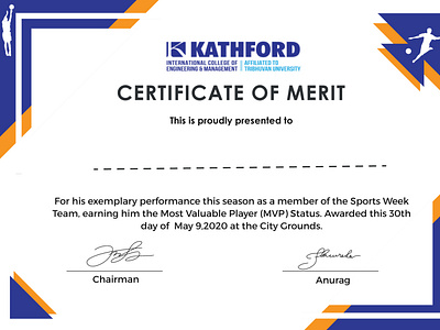 A simple sports certificate design