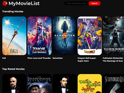 A UI for trending and top rated movies.