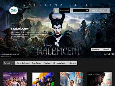 UI For a movie streaming website