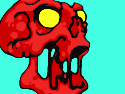 Crimson Skull Doodle drawing skull zombie
