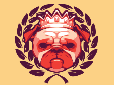 pug life crest crown emblem hiphop logo pug puglife