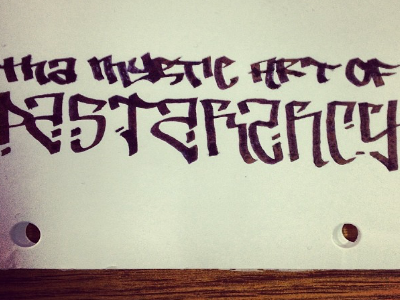 Pastamancy calligraphy lettering