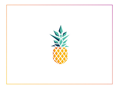 Pineapple bright geometric gradient minimal pineapple summer