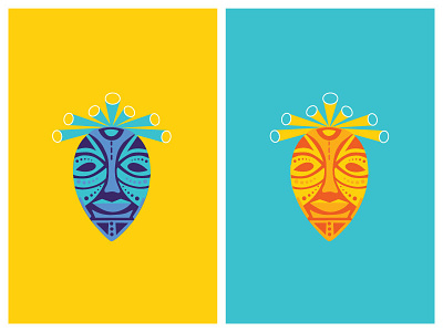 Bahamas Mask bahamas bright illustration logo mask simple tricolor tropical