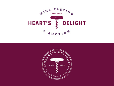 Heart's Delight Logo auction cork screw crest d.c. hearts logo simple wine