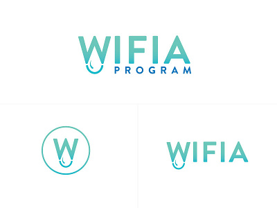WIFIA Program logo gradient negative space simple symbol water water drop