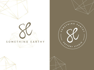 Something Earthy earth tones earthy geometric gold gradient hand lettering logo monogram pottery seal