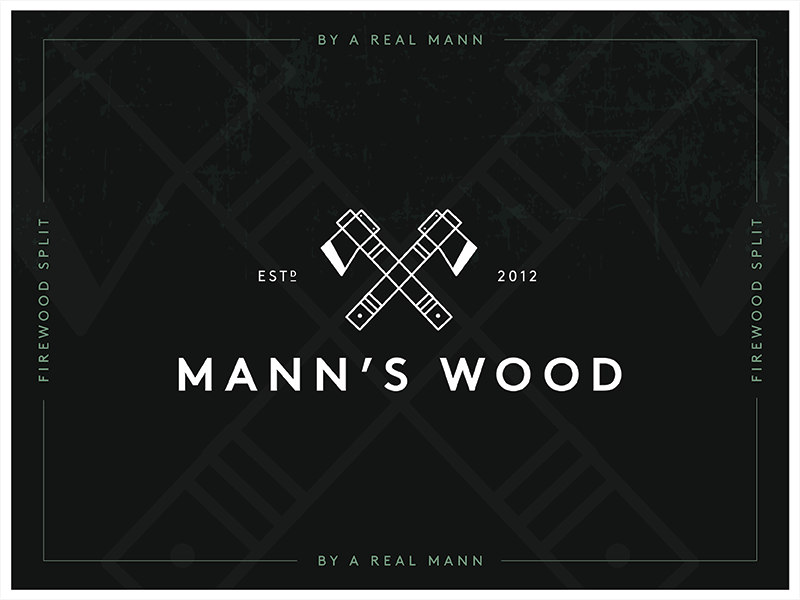 Mann's Wood axe firewood gif grain green logo mann minimal texture wood