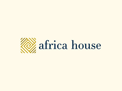 Africa House Logo africa african branding geometric gold house line logo navy blue neutral pattern simple