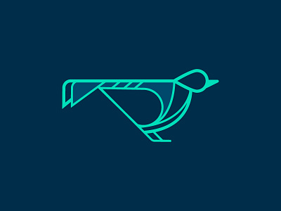 Bird bird branding geometric green line drawing logo navy blue simple symbol wings