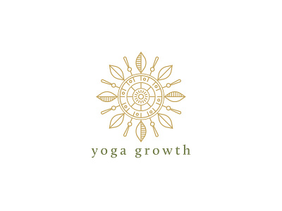 Yoga Growth Logo branding earthy flower grow line drawing logo simple yoga zen