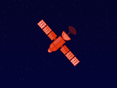 Some Space Stuff icon illustration orbiting satellite simple drawing space