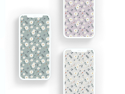 Mobile Phone Wallpaper - Watercolor White Daisy art background botanical daisy flower decoration design floral flower graphic design handdrawn illustration mobile phone wallpaper painting pattern plant shintaro nakajima vector wallpaper watercolor watercolor white daisy