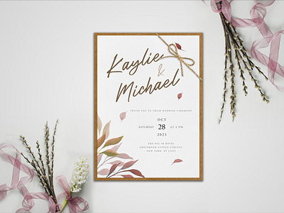 Rustic Wedding Invitation Card - Foliage
