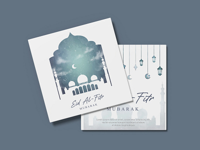 Greeting Card Template - Watercolor Eid Al Fitr