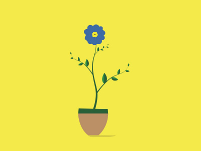 Flower tree in a top color design flat flower graphic design illustration vector