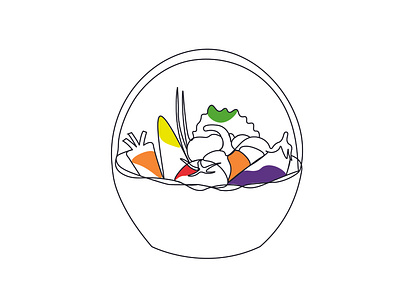 Vegetables color graphic design illustration line art minimal vector