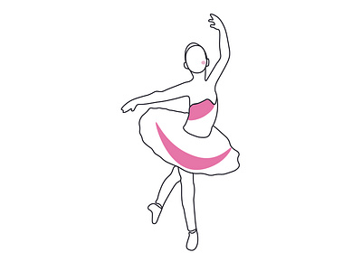 Dancing girl 2 color design graphic design illustration line art minimal vector