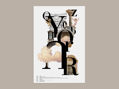Bodoni Type Poster collage design graphic design poster typography