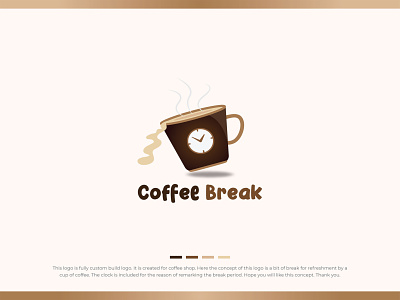 Coffee Break - Custom Build Coffee Shop logo. coffee cup logo coffee logo coffee shop logo creative logo custom logo graphic design logo logo design minimal logo minimalist logo modern logo