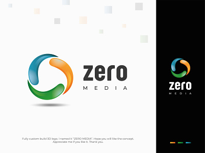 Zero Media - Fully custom build 3D logo.