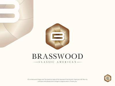BRASSWOOD - Fancy Restaurant Logo