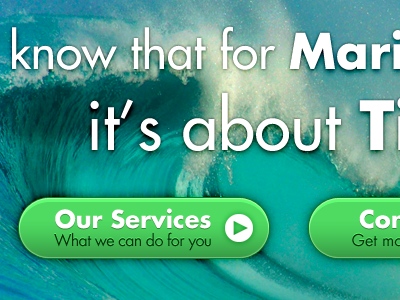 It's about T banner blue button call to action cta green header intro ocean pictos sea wave