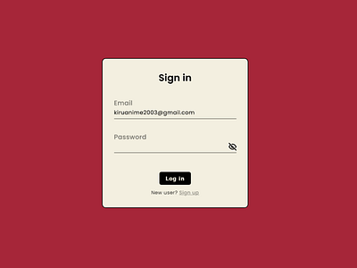 Sign in design email poppins red sign in ui userinterface