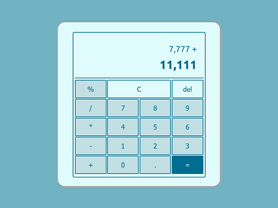 Calculator app blue calculator design flat number userinterface