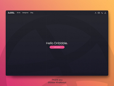 Hello Dribbble! dark interface debut hello thanks ui ux