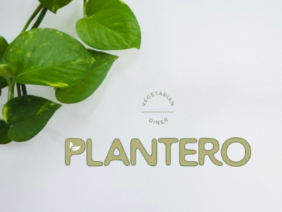 Plantero vegetarian diner logo design