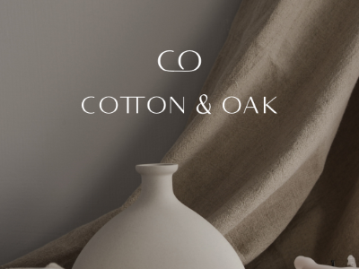 Cotton & Oak home decor logo design